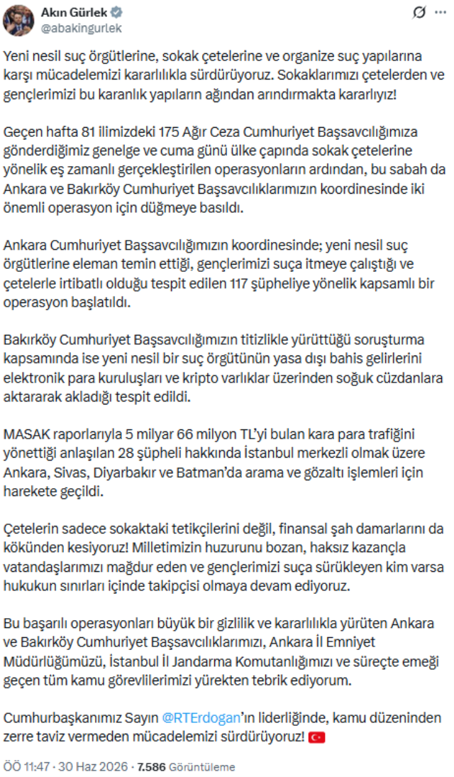 81 ilde sokak çetelerine operasyon! 117 şüpheli gözaltına alındı