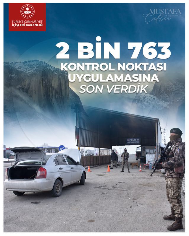 Terörsüz Türkiye hedefinde 2.763 kontrol noktası kaldırıldı