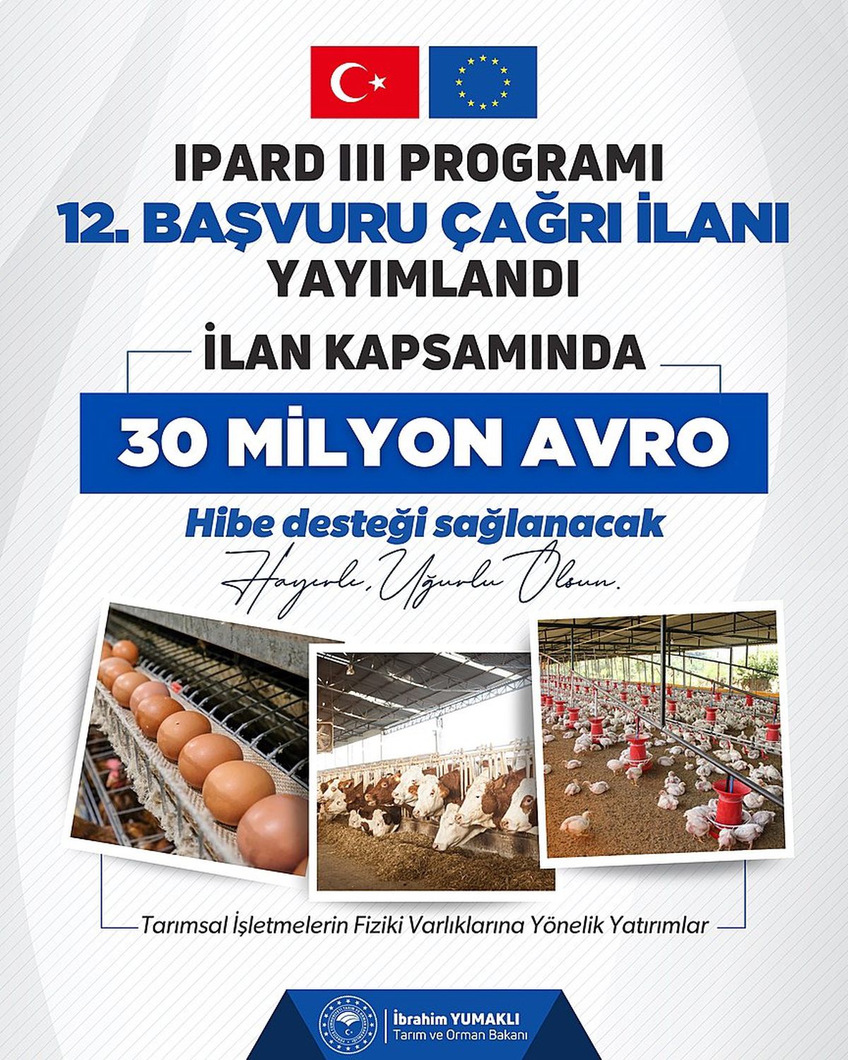 Tarım Bakanı\'ndan Yeni Yatırım Çağrısı