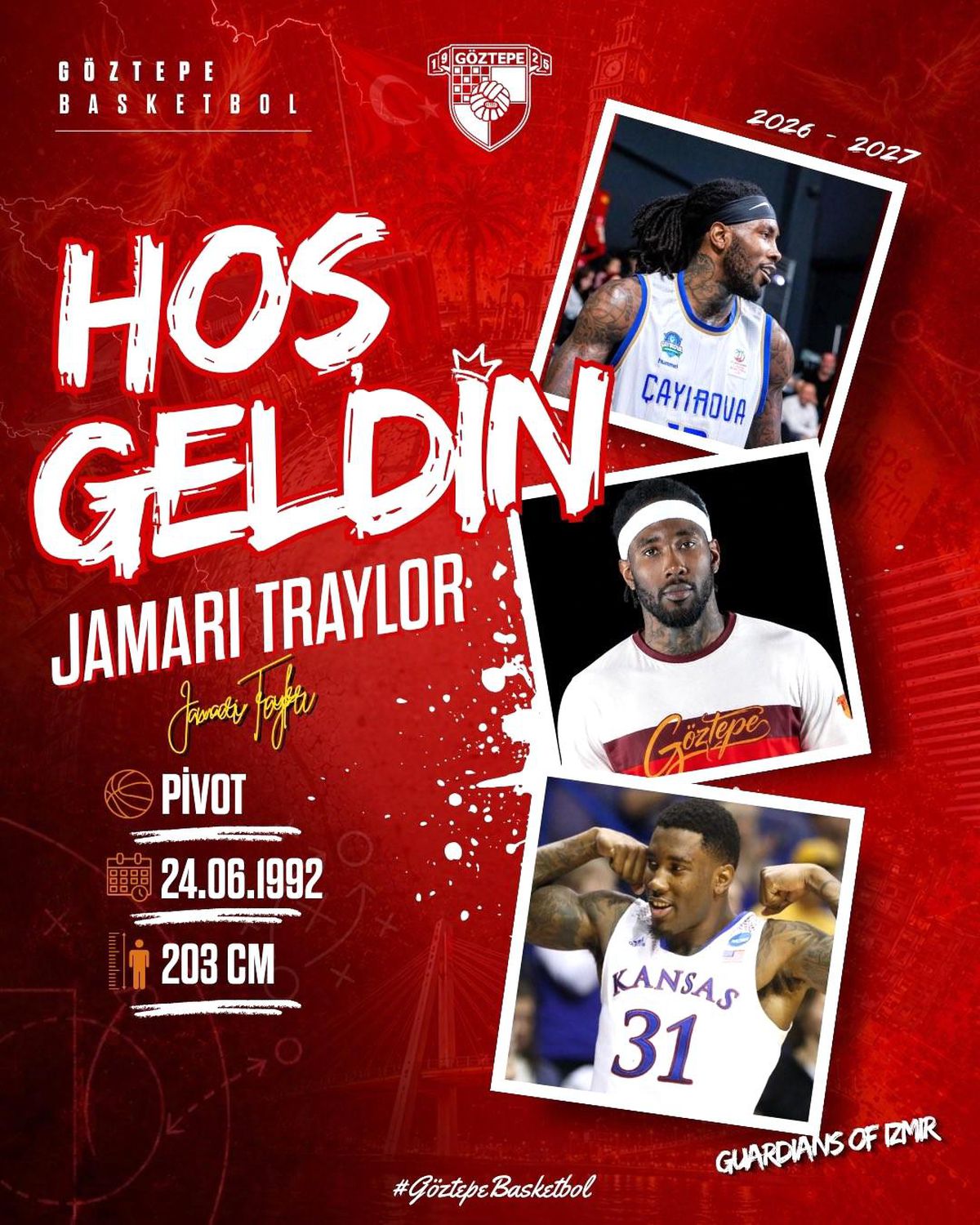 Göztepe Basketbol, Jamari Traylor\'ı kadrosuna kattı