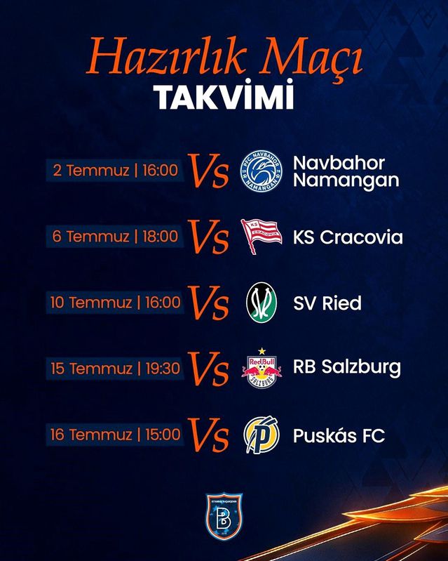 RAMS Başakşehir’in Hazırlık Maçları Programı