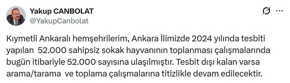 Ankara\'da 52 Bin Sokak Hayvanı Toplandı