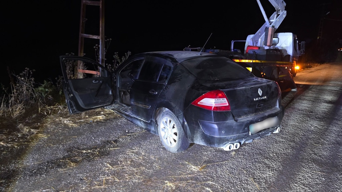 Alkollü Sürücü Elektrik Direğine Çarptı