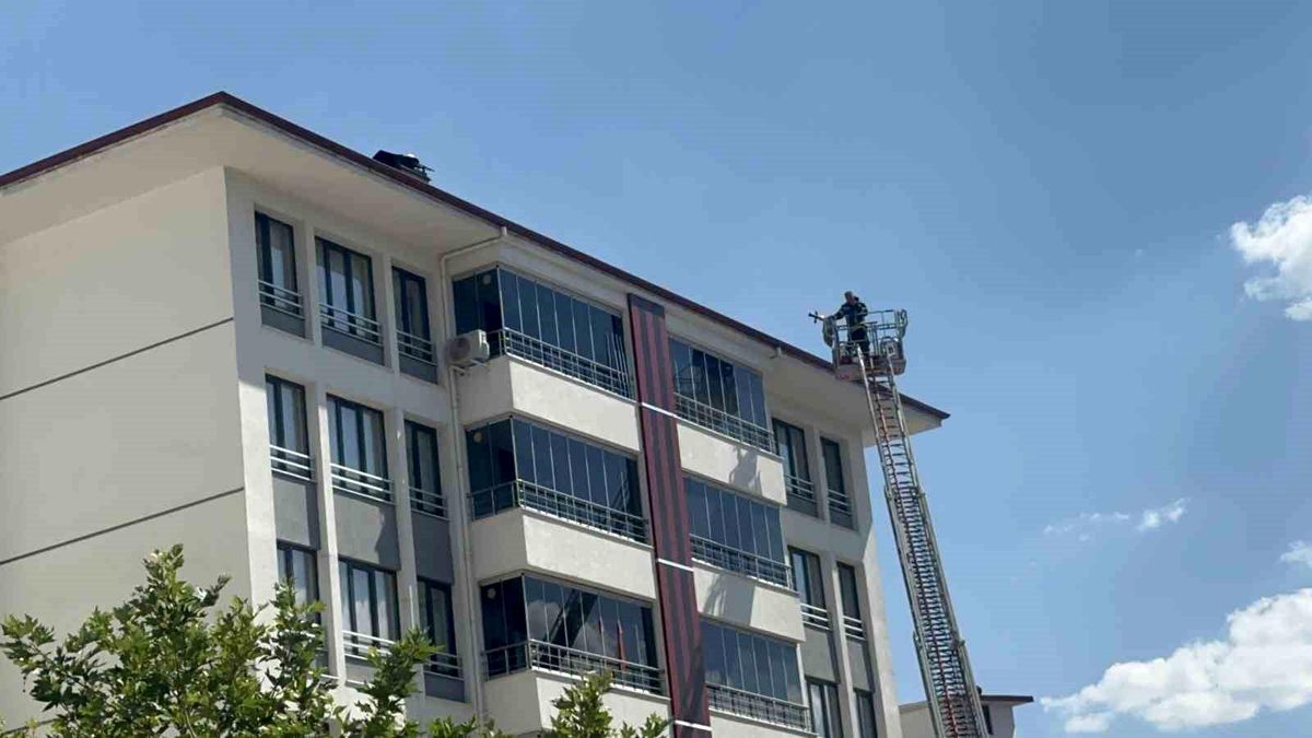 Elazığ\'da 7 katlı binada baca yangını