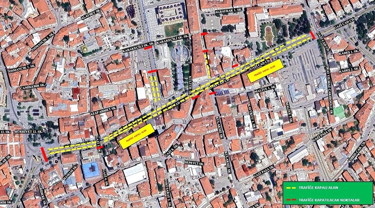 Gazi Caddesi trafiğe kapatılacak