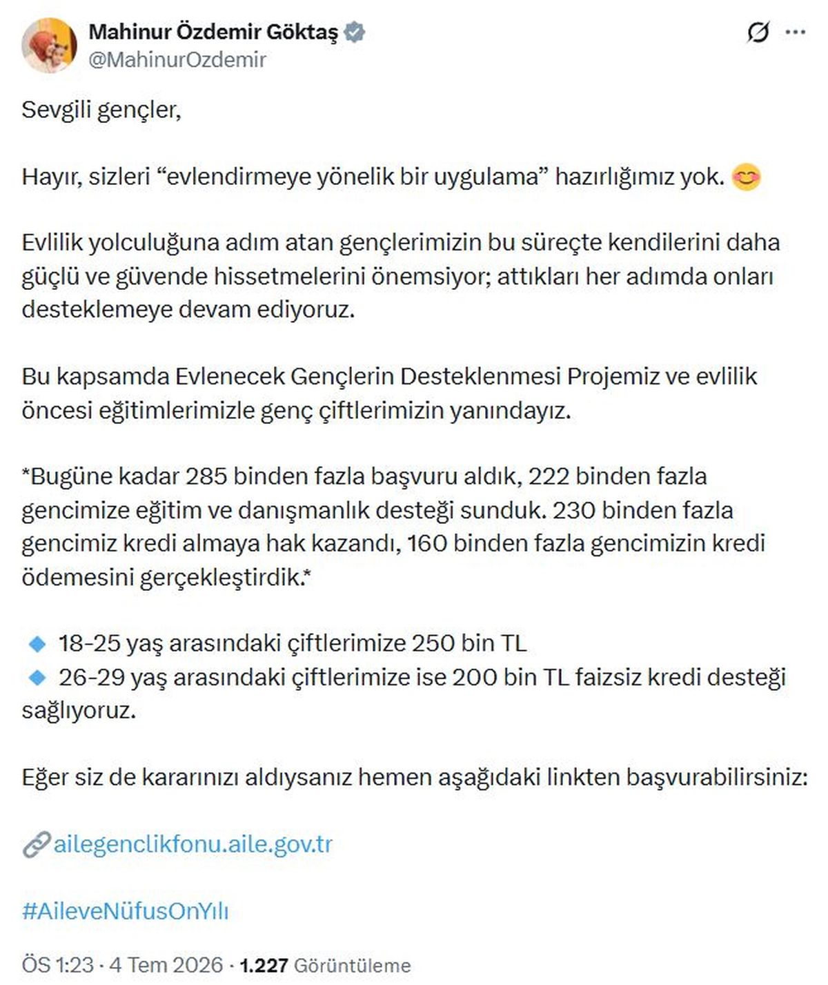 Evlilik Kredisiyle Gençler Destekleniyor