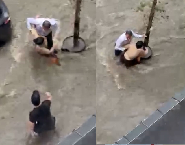 İstanbul'da şiddetli sağanak! Genç kadın son anda kurtarıldı