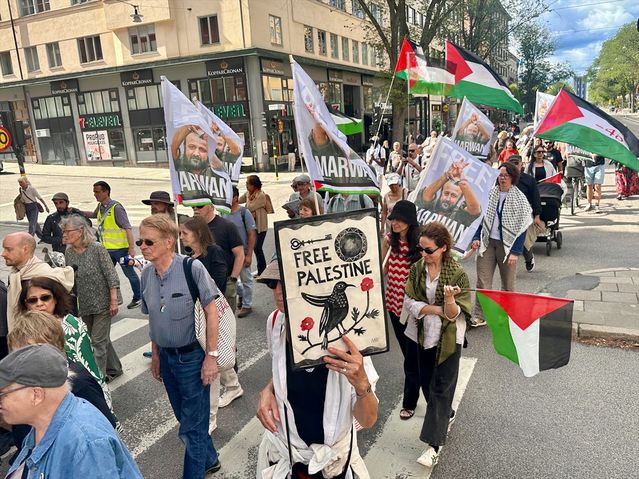 Stockholm’de Gazze için Protesto