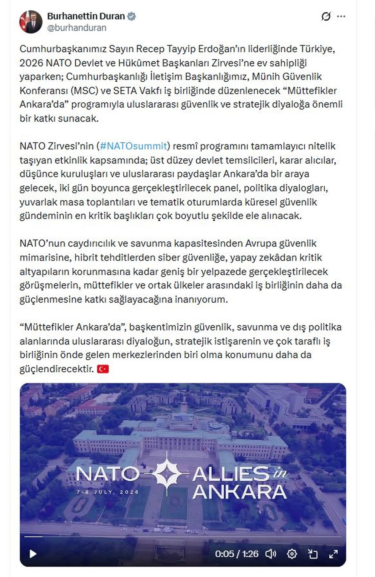 NATO Zirvesi öncesi Ankara\'da stratejik diyalog programı