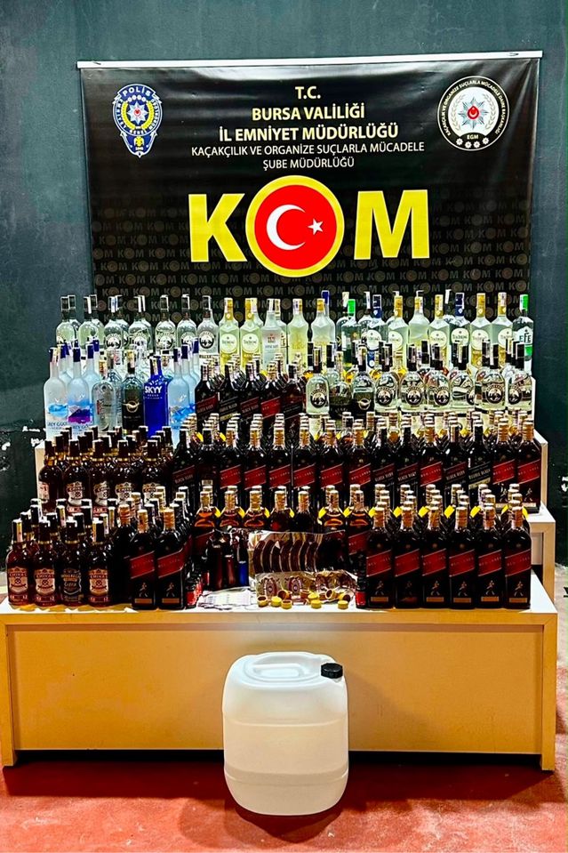Bursa’da Sahte Alkol Operasyonu
