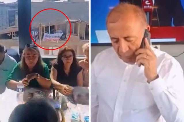 CHP Gençlik Kolları’ndan Gürsel Tekin’in toplantısına pankartlı protesto