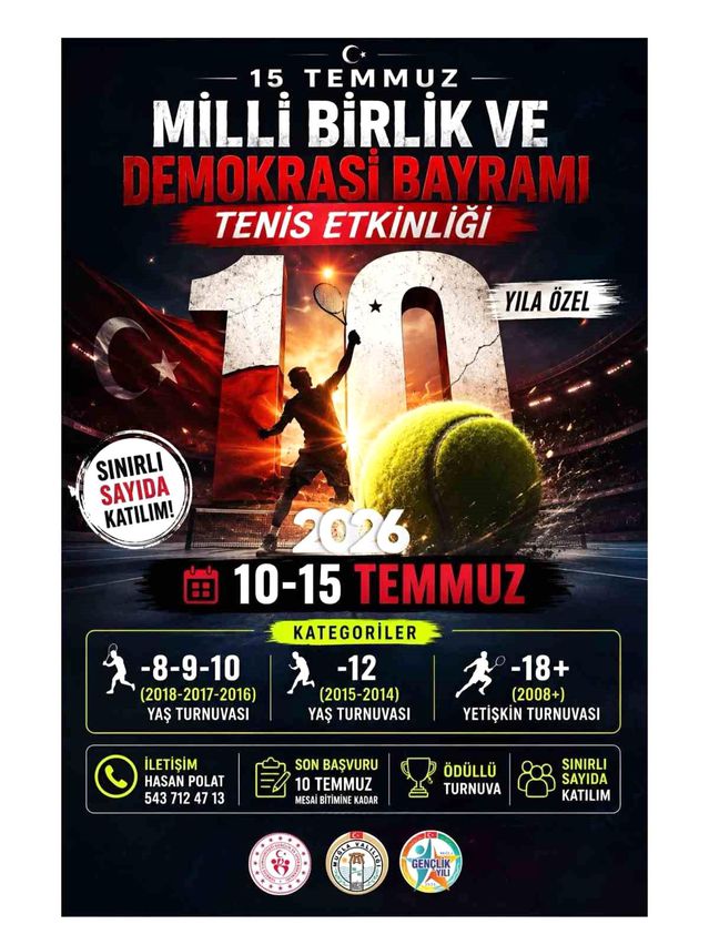 Muğla'da 15 Temmuz Tenis Turnuvası