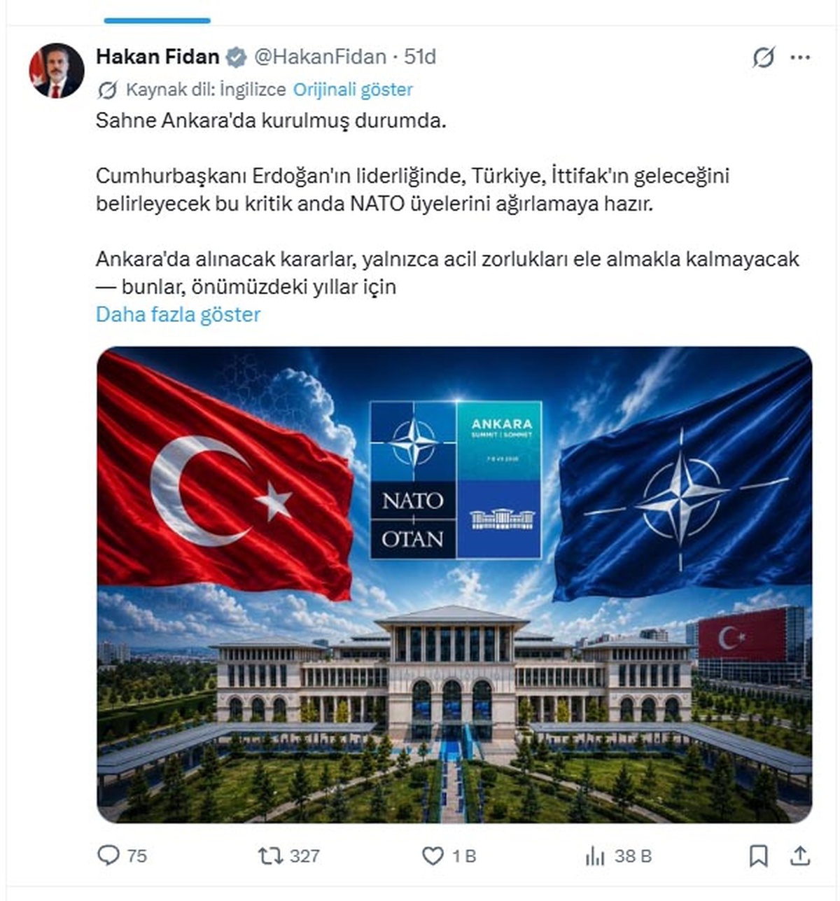Fidan: Ankara Zirvesi NATO\'nun Geleceğini Şekillendirecek