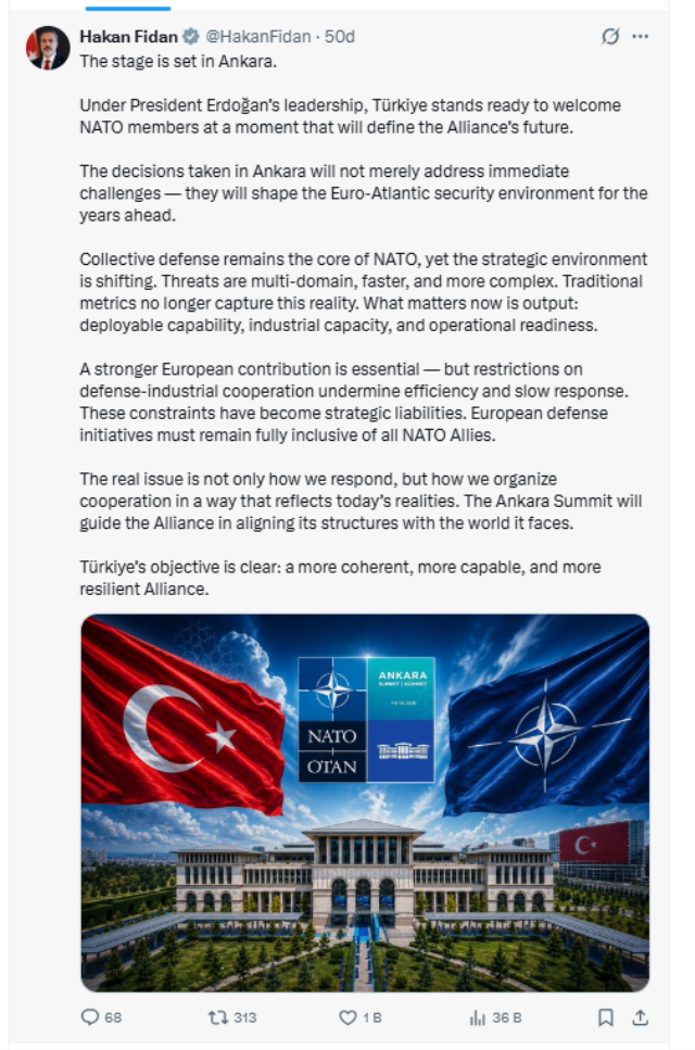 Bakan Fidan'dan NATO Zirvesi'ne dakikalar kala heyecanlandıran mesaj