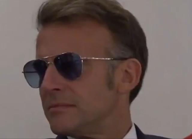 Macron'un Şam ziyareti güneş gözlükleriyle tarihe geçti