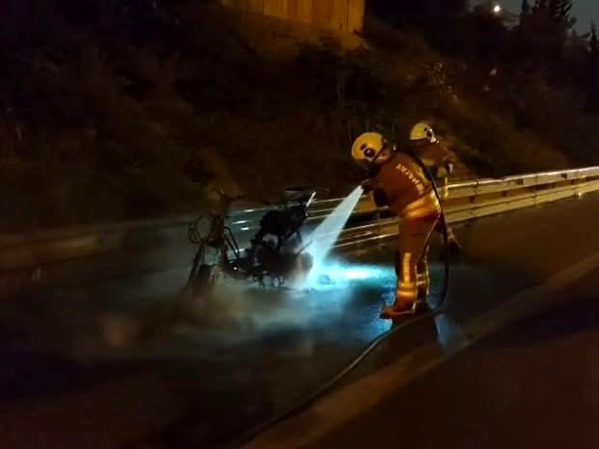 Hatay\'da Motosiklet Yangını