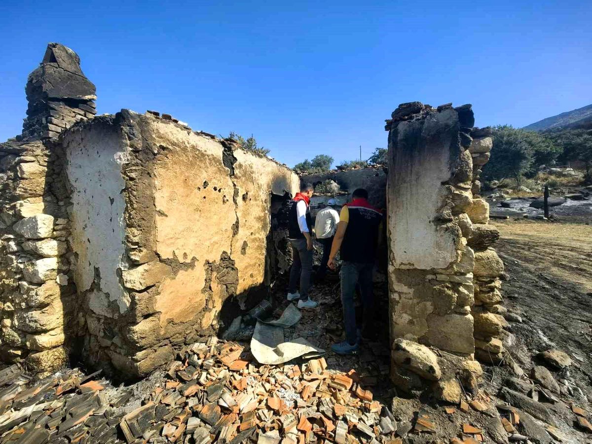 Bozdoğan\'da Yangın Sonrası Hasar Tespiti