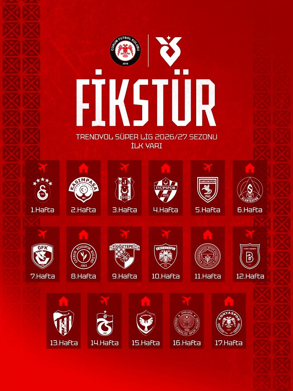 Çorum FK Süper Lig\'de İlk Maçına Çıkıyor