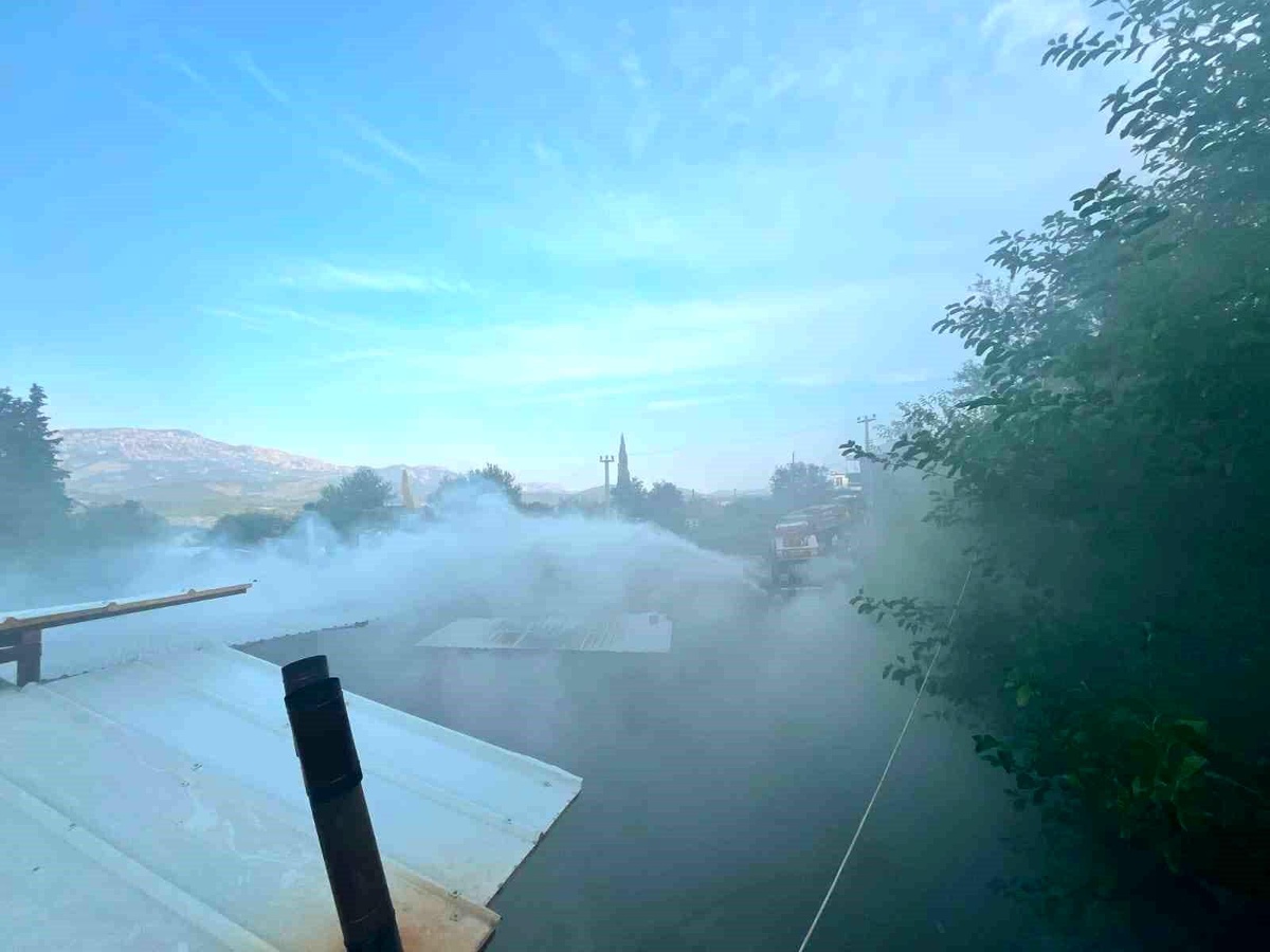 Odun ateşinden sıçrayan kıvılcımlar yangına neden oldu