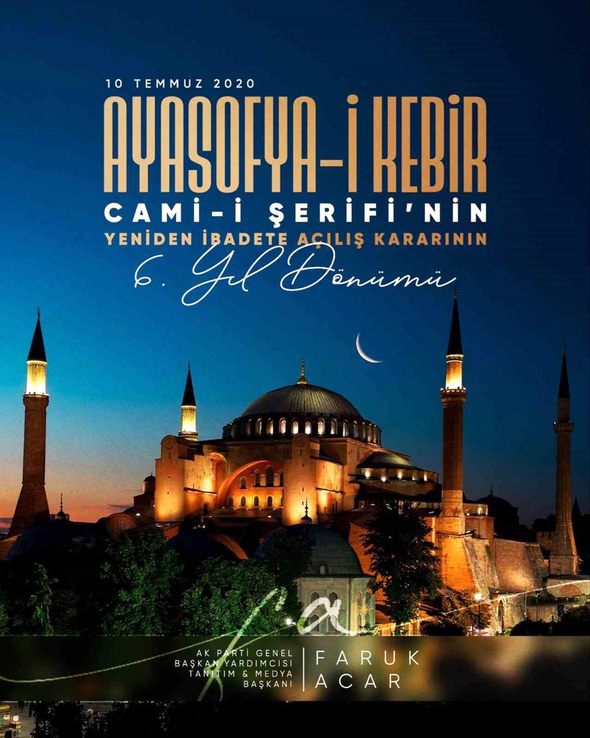 Ayasofya\'nın yeniden ibadete açılışının 6. yılı