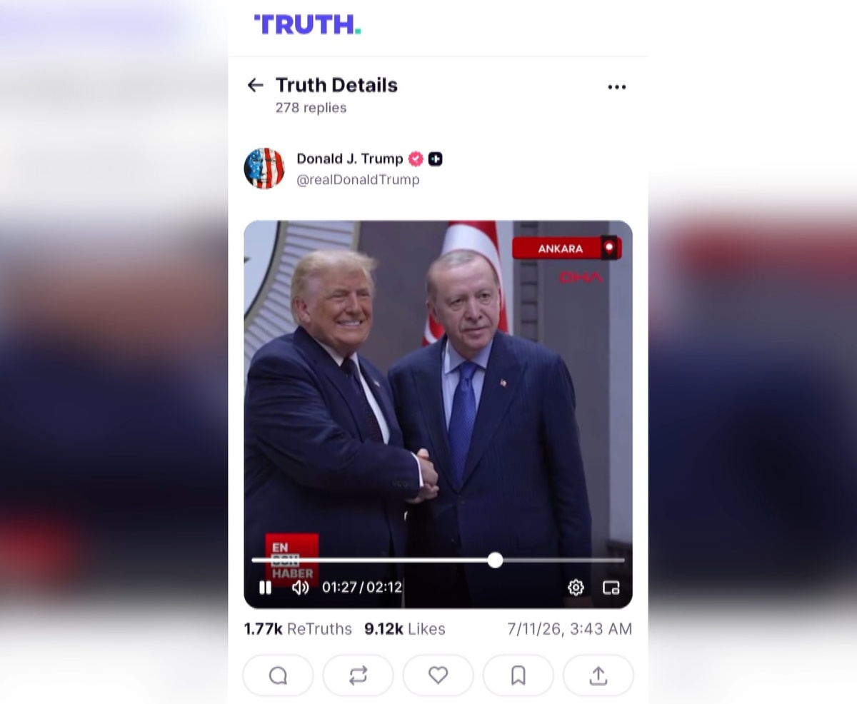 Trump, Erdoğan ile görüşmesini DHA görüntüleriyle paylaştı