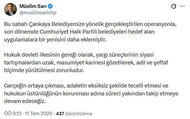 CHP’den Çankaya Belediyesi Açıklaması