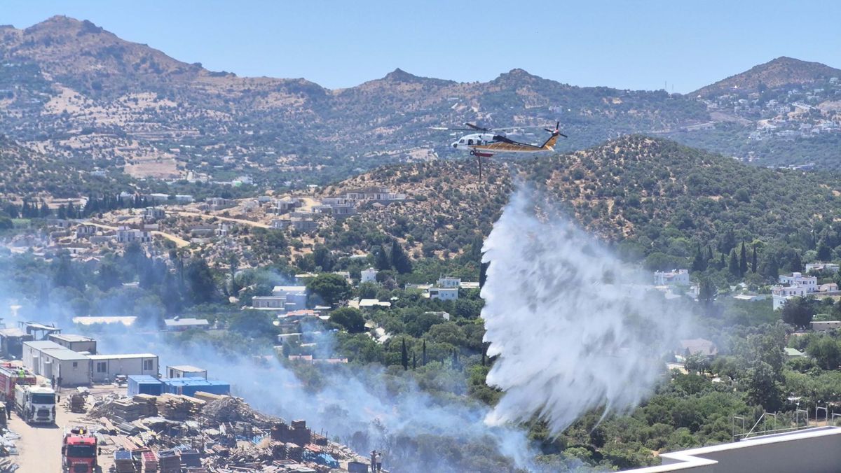 Bodrum\'da Şantiye Yangını Kontrol Altına Alındı