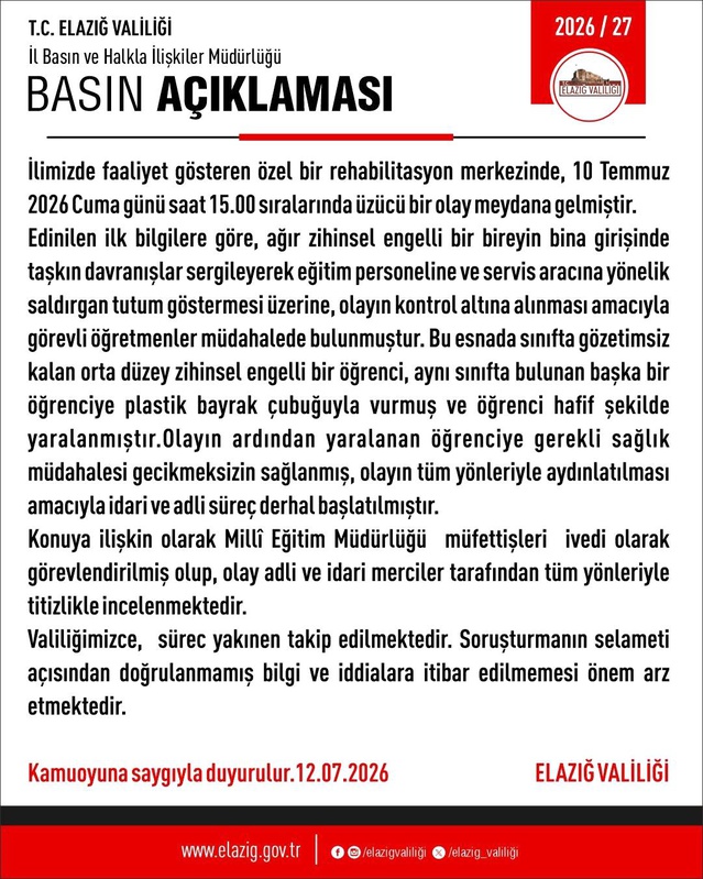 Elazığ’da Down Sendromlu Çocuğa Şiddet İddiası