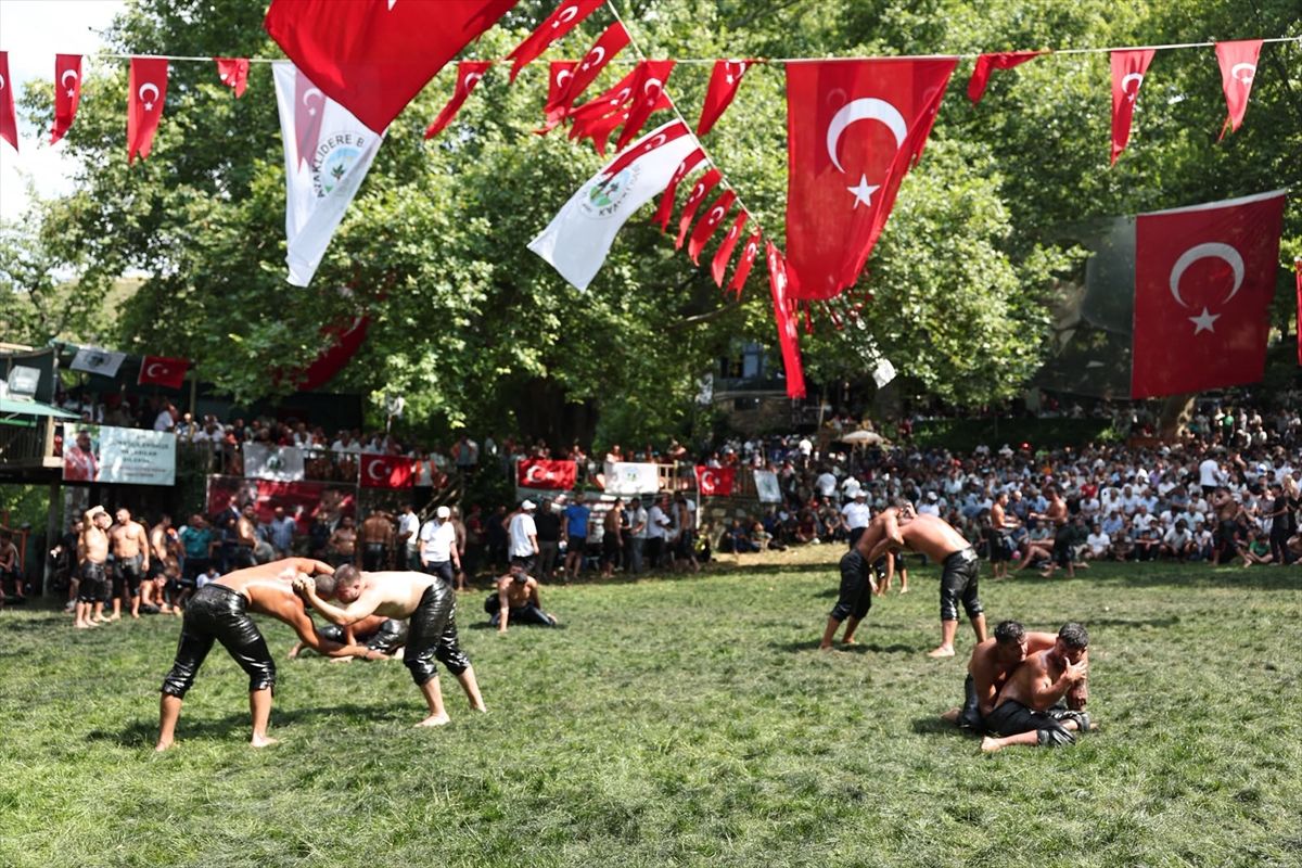 Kavaklıdere\'de Yağlı Güreşler\'de Erkan Taş Şampiyon