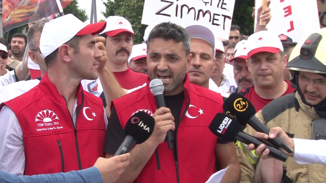 İBB çalışanlarından Saraçhane'de eylem