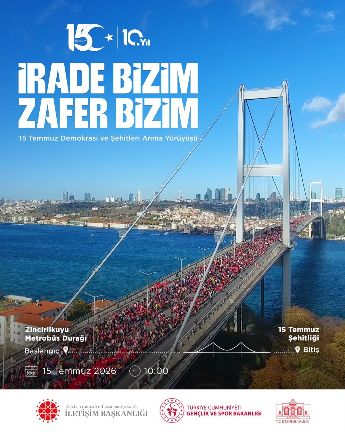 İstanbul\'da 15 Temmuz Demokrasi Yürüyüşü Düzenleniyor