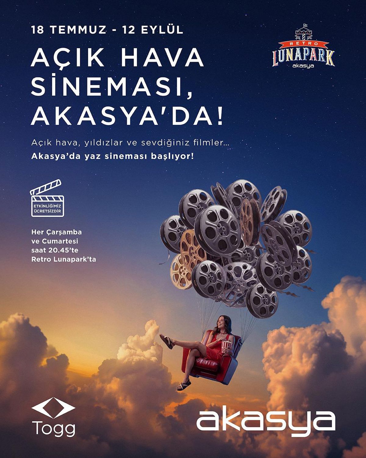 Akasya\'da açık hava sineması başlıyor