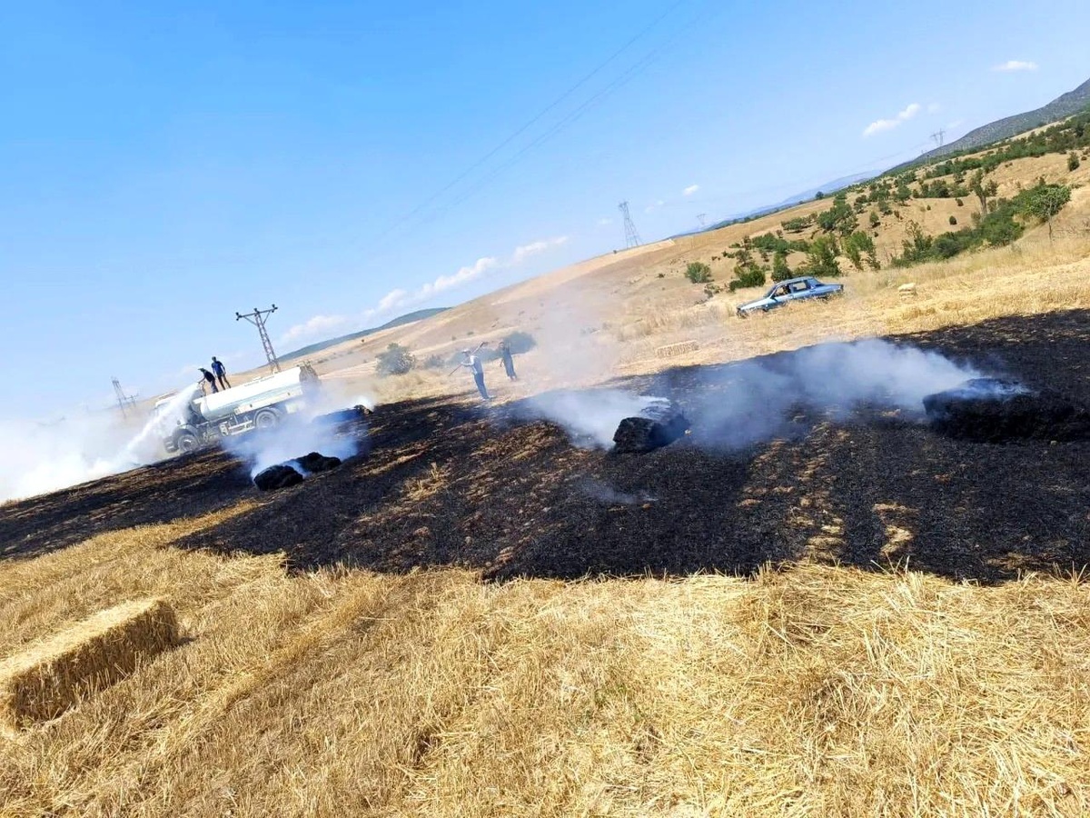 Sinop\'ta balya makinesi arızası yangın çıkardı