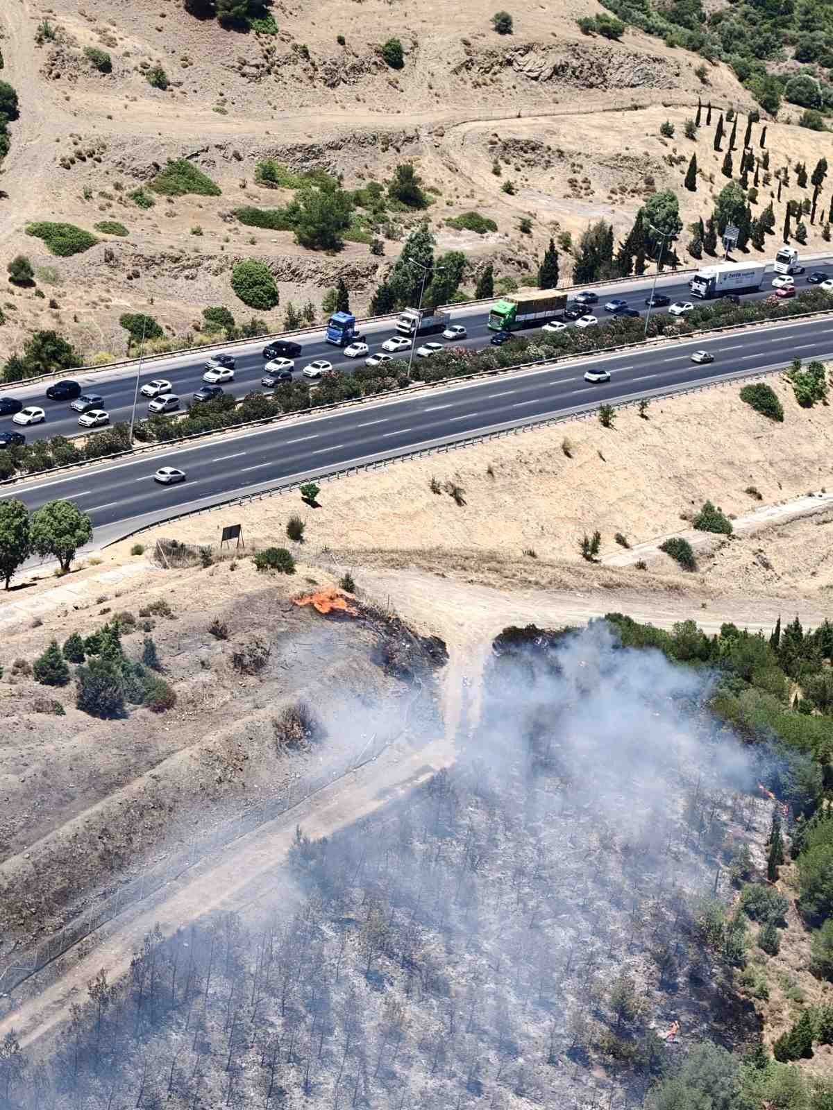 Buca\'da Ağaçlık Alanda Yangın