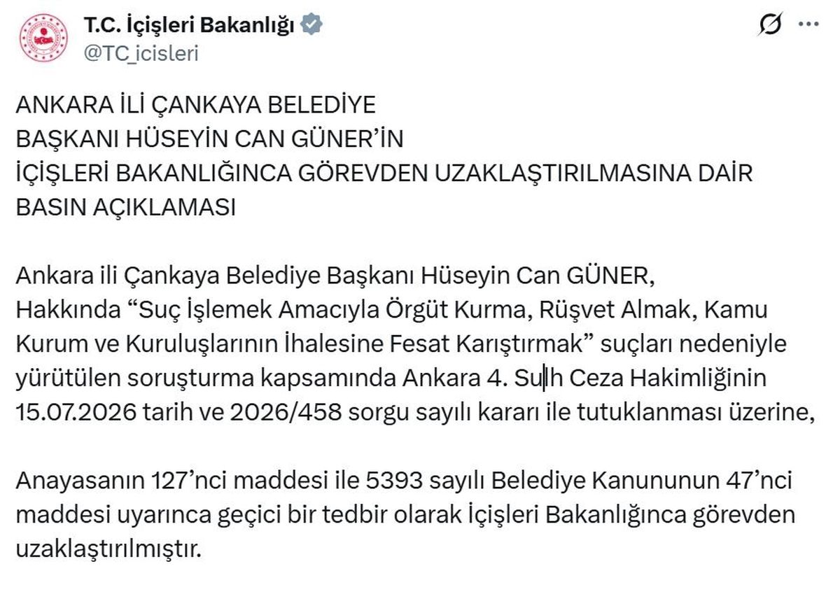 Çankaya Belediye Başkanı Tutuklandı
