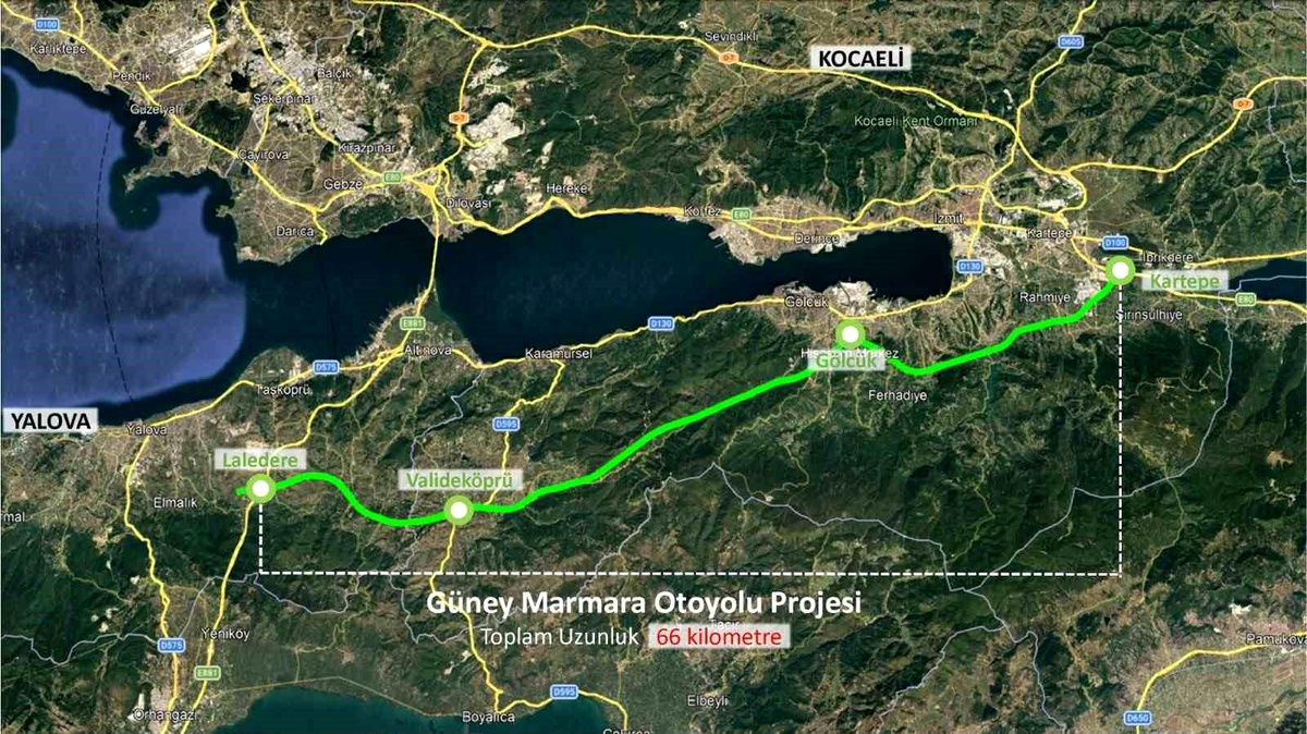 78 kilometrelik Kocaeli-Yalova Otoyolu\'nda planlar onaylandı