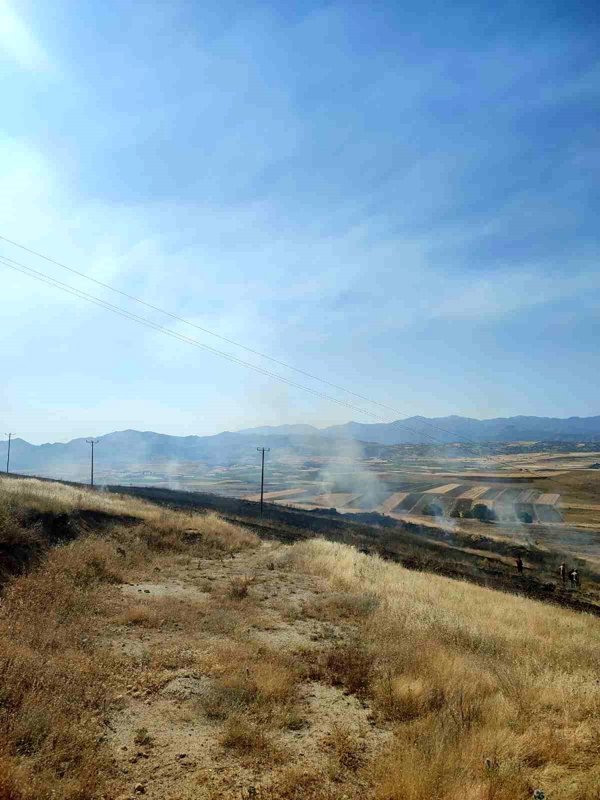 Elazığ\'da Yangın: 40 Dönüm Arpa Tarlasını Yaktı