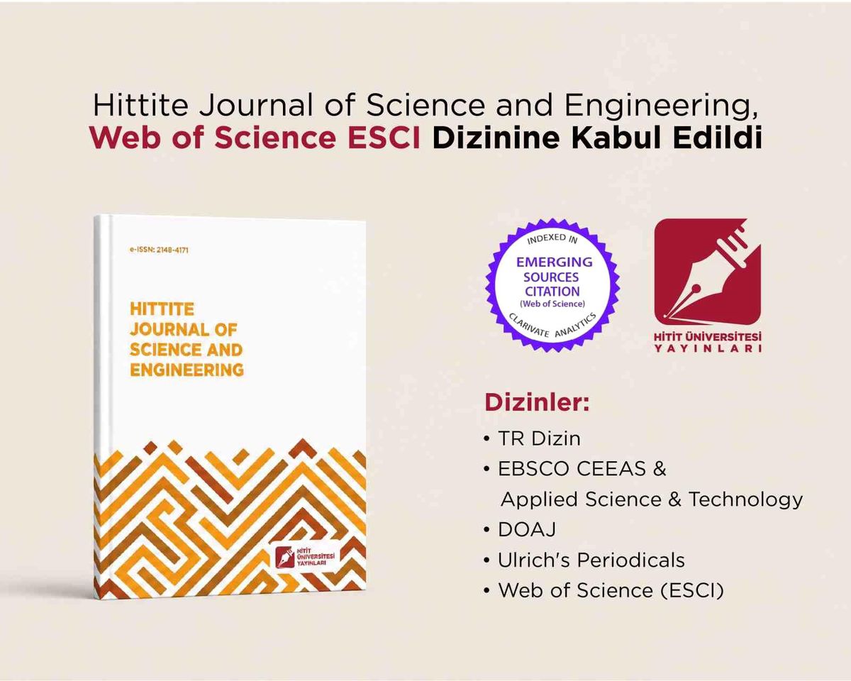 HJSE, Web of Science ESCI\'ye Kabul Edildi