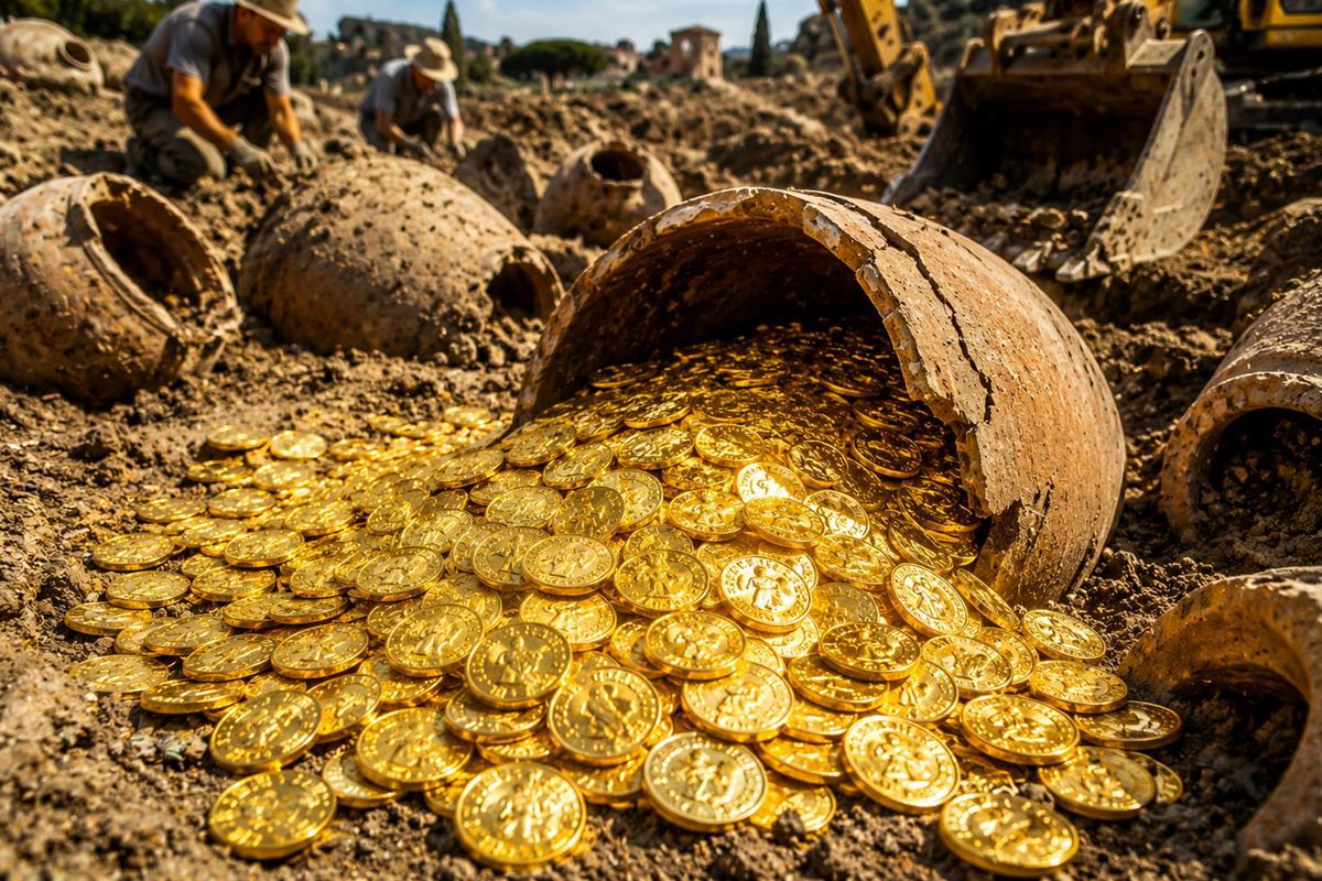 Su borusu döşerken 600 kiloluk hazine buldular