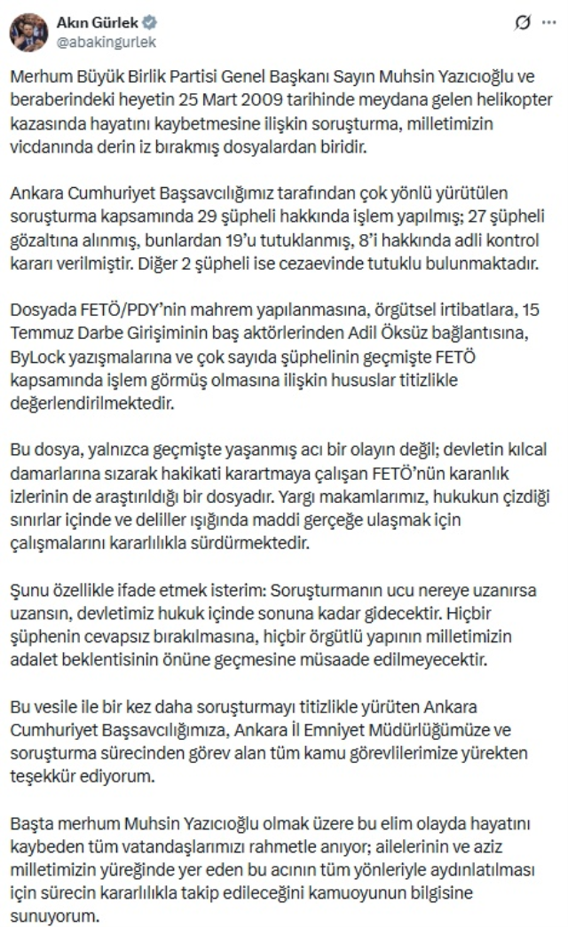 Muhsin Yazıcıoğlu soruşturmasında yeni gelişme! Adil Öksüz detayı dikkat çekti