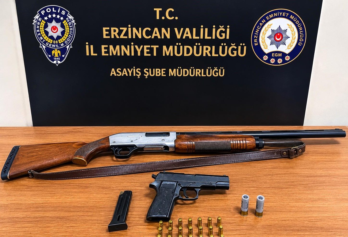 Erzincan\'da ruhsatsız silah operasyonu: 2 gözaltı