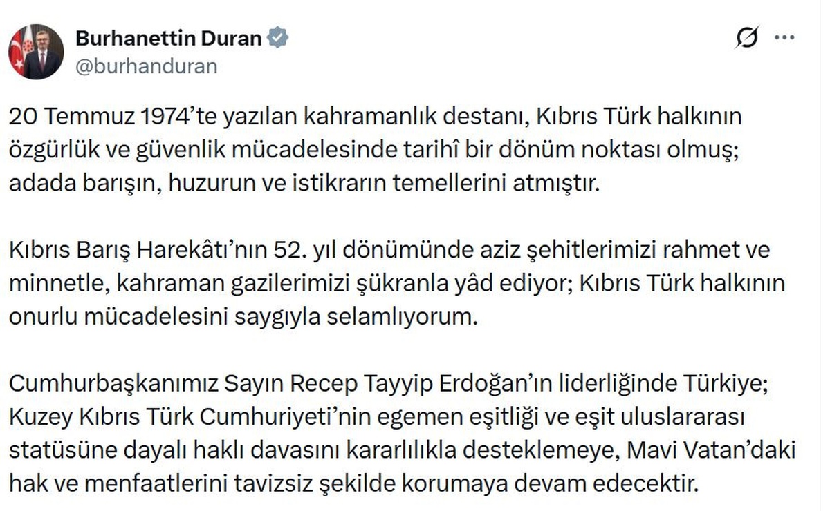 Kıbrıs Barış Harekatı\'nın 52. Yılı Anıldı
