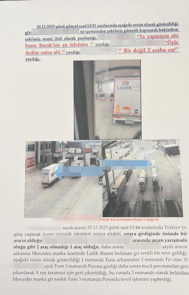 Memurların rüşvet yazışmaları! Uyuşturucu taşıyan tır için 270 bin Euro istemişler