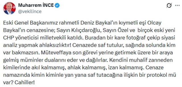 Kılıçdaroğlu'nu mu tercih etti? Muharrem İnce sessizliğini bir pozdu pir bozdu