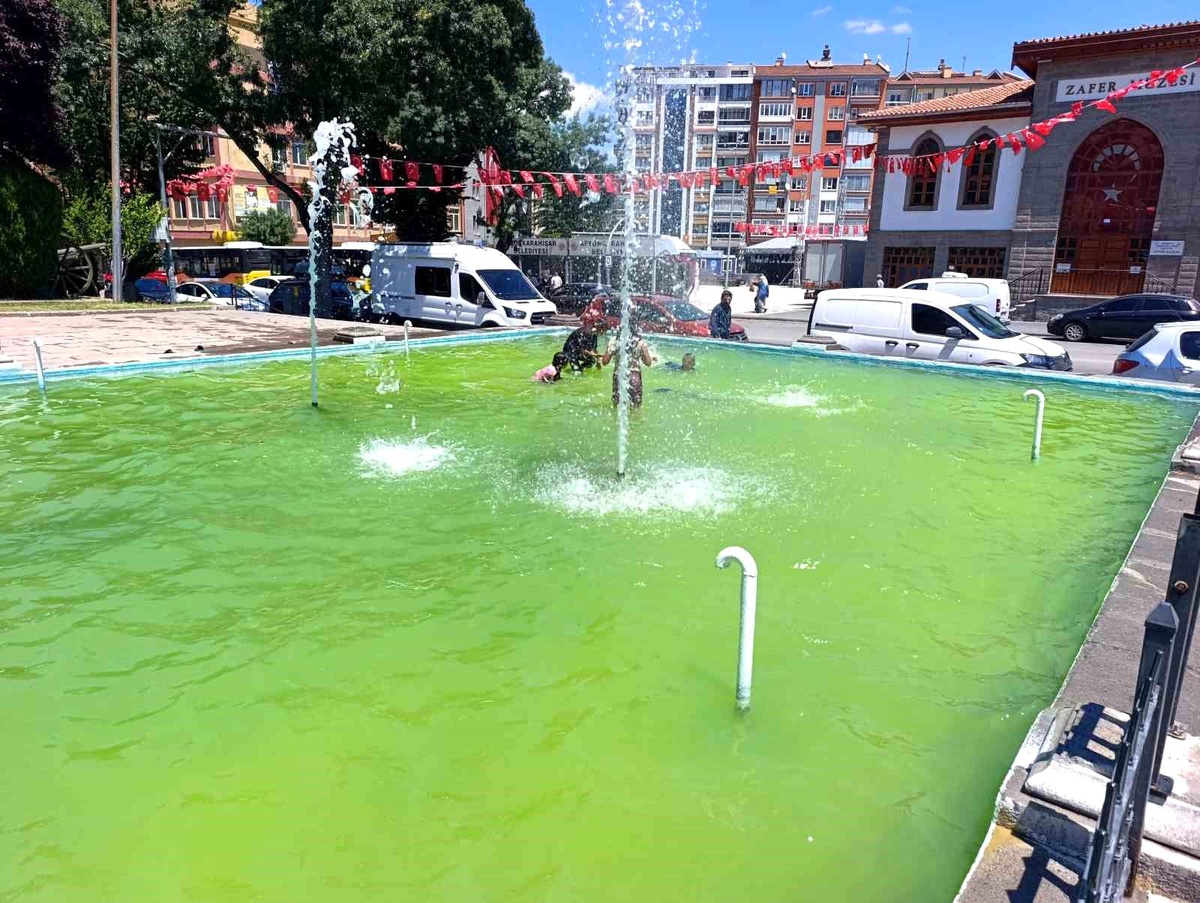 Çocuklar Süs Havuzlarında Tehlikeli Serinleme