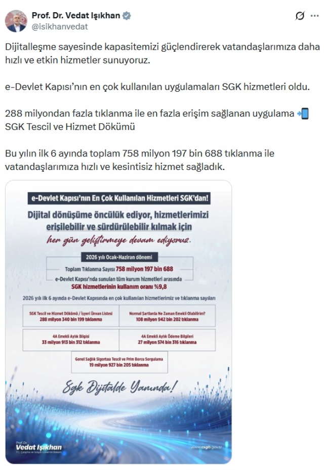 e-Devlet'te en çok kullanılan hizmet belli oldu