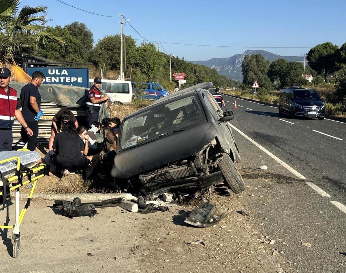 Muğla\'da araç yoldan çıktı: 1\'i çocuk 7 yaralı