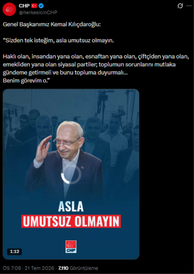 Özgür Özel'in 'yani parti' açıklamasının ardından CHP'den manidar paylaşım
