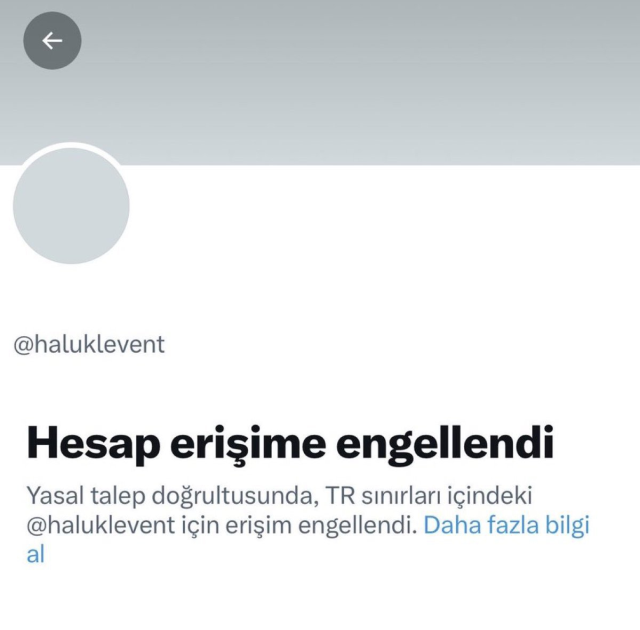 Haluk Levent’in hesabı erişime engellendi