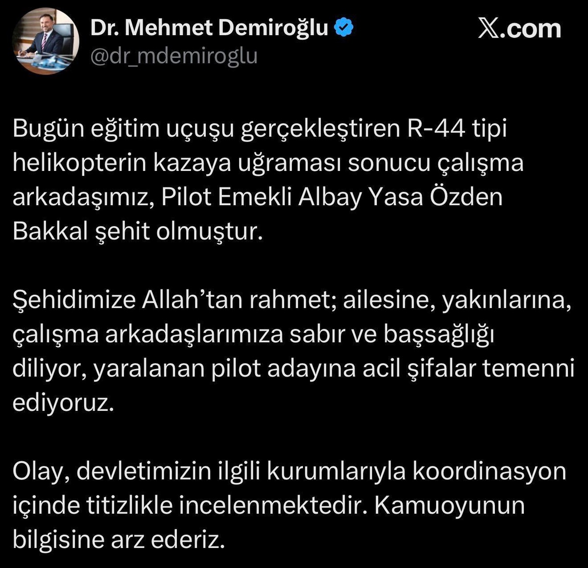 Sincan\'da Helikopter Kazası: Pilot Şehit Oldu, Pilot Adayı Yaralandı